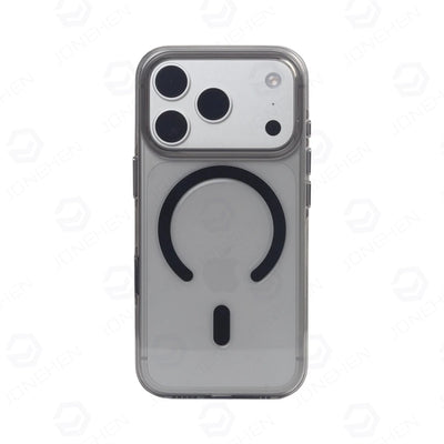 Plum Color Crystal Transparent Magnetic Case For iPhone 16 17 18 Pro Max Shockproof Smooth Clear Camera Button Cover For Magsafe