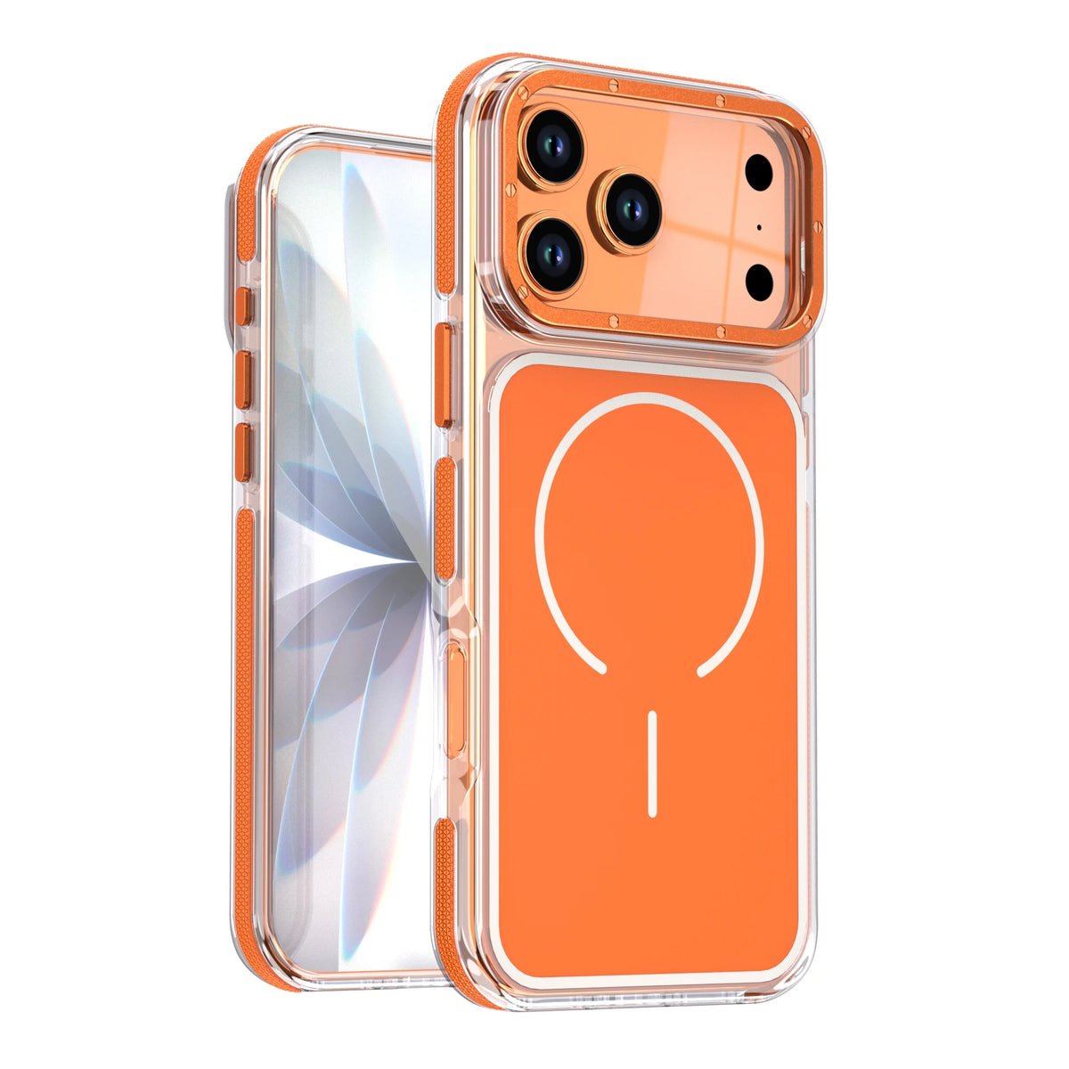 Luxury Two Tone Border Clear Strong Magnetic Phone Case for IPhone 17 Air 16 15 14 Plus 13 12 17 Pro Max 16e For Magsafe Cover