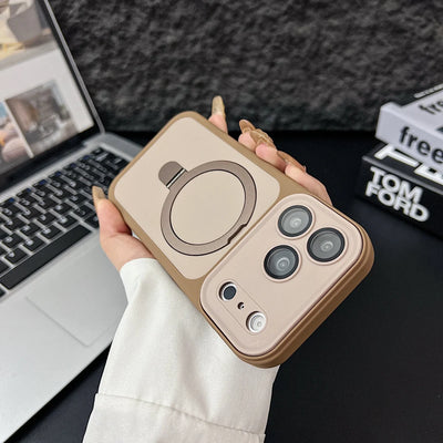 Luxury Metal Ring Bracket For Magsafe Magnetic Phone Case For iPhone 17 Air 16 E 15 14 Plus 13 12 11 Pro Max Shockproof Cover