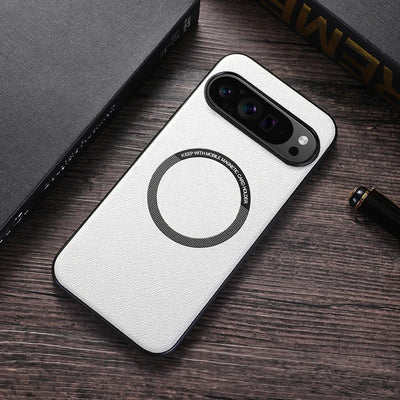 For Google Pixel 10 Pro XL Magsafe Magnetic Wireless Charging Case For Pixe 9 Pro XL 8 Pro PU Leather Shockproof Soft Cover