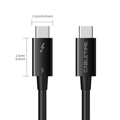 CABLETIME Thunderbolt 5 Cable 120Gbps 240W USB C to USB C Cable 4K@540Hz Intel Certified for Laptop iMac Macbook