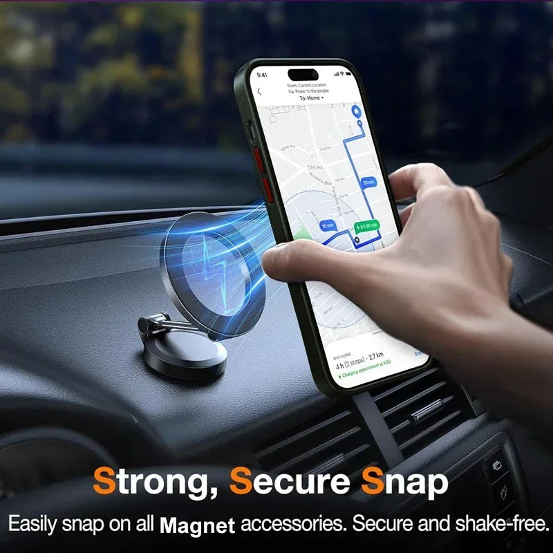Magnetic Mobile Phone Case with Stand for iPhone 17 16 Pro Max 15 14 Plus 13 12 11 Translucent Cover with Kickstand