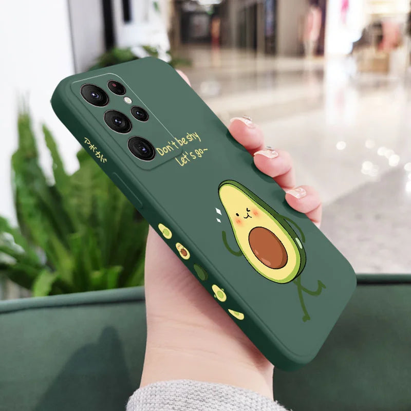 Avocado Family Phone Case For Samsung Galaxy S25 FE S24 S23 S22 S21 S20 Ultra Plus FE S10 S9 S10E Note 20 Ultra 10 9 Plus Cover