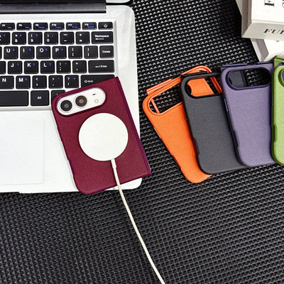 For MagSafe Tech Woven Phone Case For iPhone Duo 18 Ultra Wireless Charging Camera Lens Protection Shockproof Bumper Back Cover