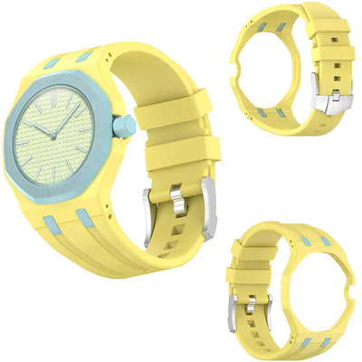 PC Case+Silicone Strap for Swatch X AP Royal Pop Pocket Watch Changer To Wristwatch Integrated Modification Accessories Bracelet