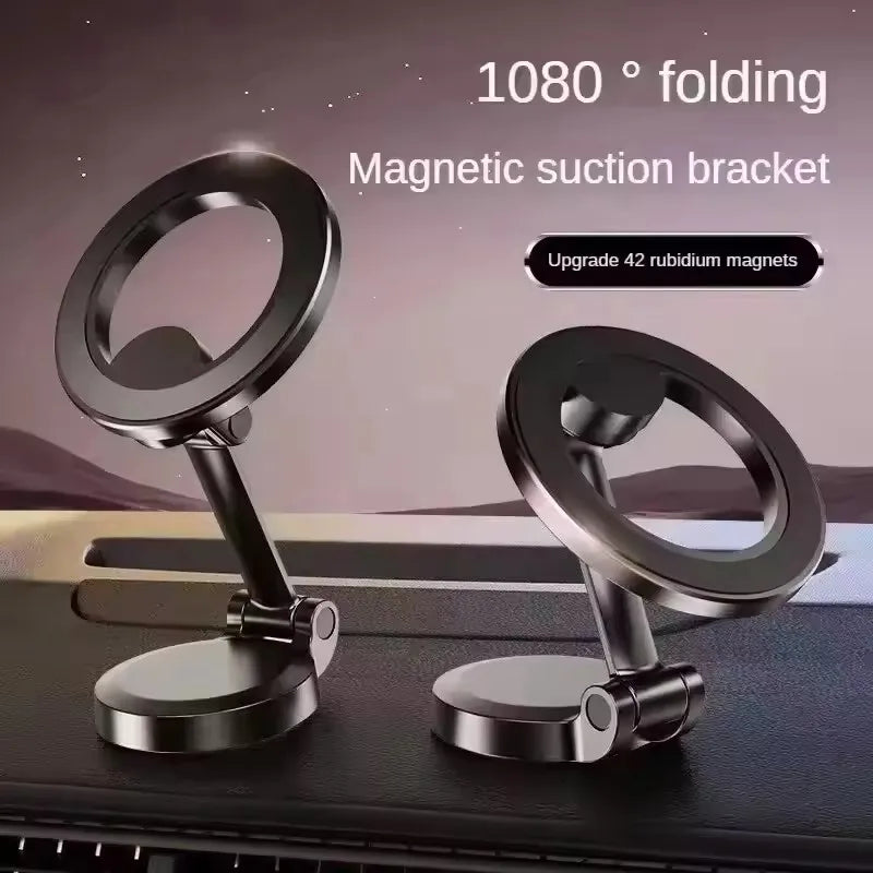 Foldable Magnet Car Mobile Phone Holder for MagSafe 360° Adjustable Magnetic Car Mount Stand for iPhone 17 Huawei Xiaomi In Car