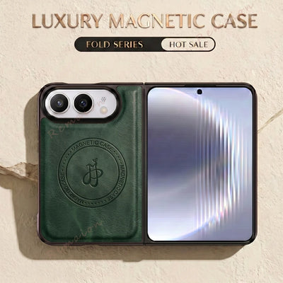 New 18 Fold Leather Magnetic Phone Case For iPhone Fold 18 DUO 18Fold Magsafe Luxury Ring Shockproof Protector Cover 18DUO