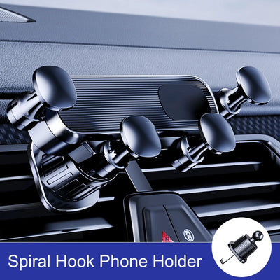 SEAMETAL Gravity Car Phone Holder Air Vent Telescopic Car Phone Mount 360-Degree Air Outlet Smartphone Support for 4.7-7 inch