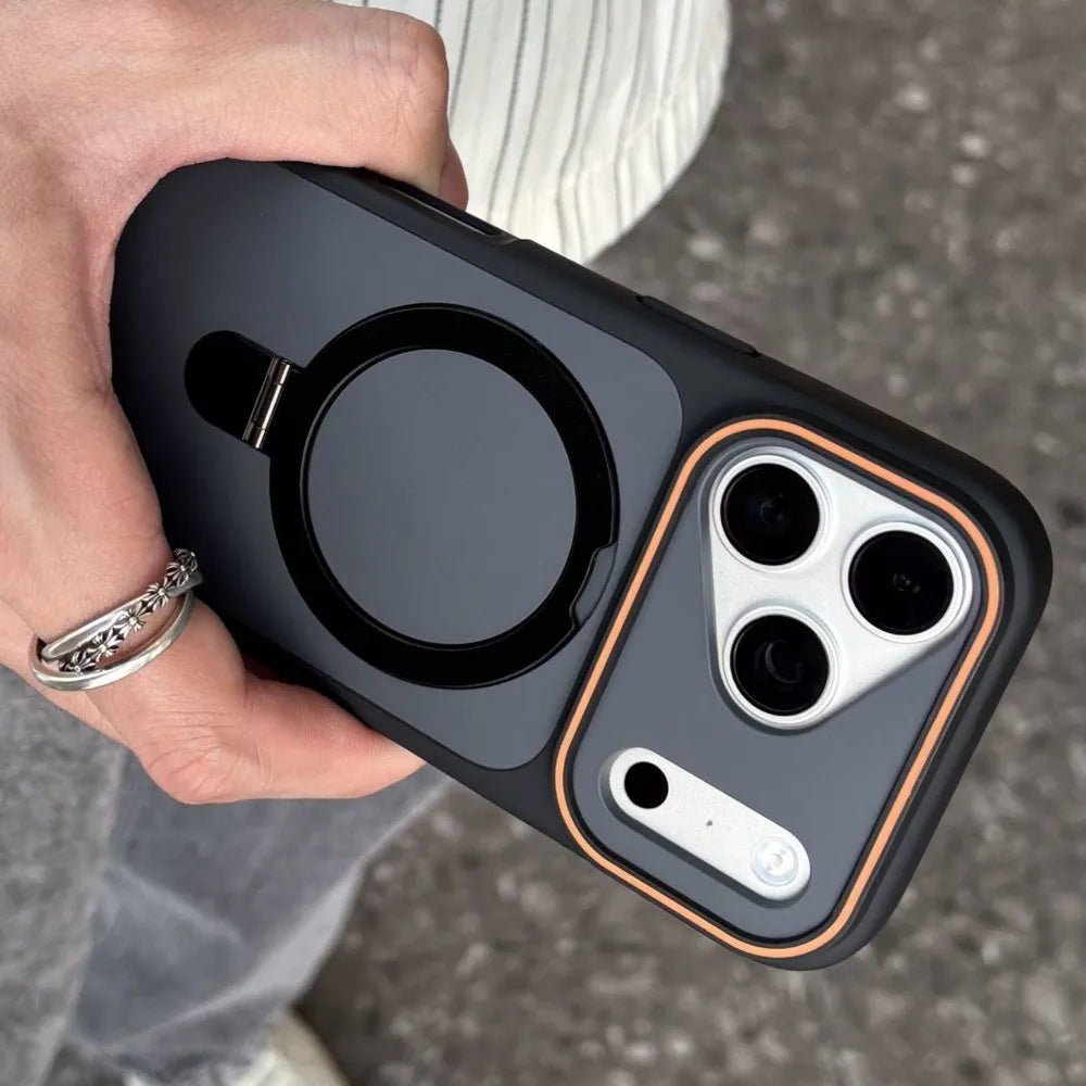 Shockproof Bumper Matte Kickstand Holder Case for iPhone 17 Air 16 14 15 Plus 13 12 11 Pro Max For Magsafe Magnetic Armor Cover