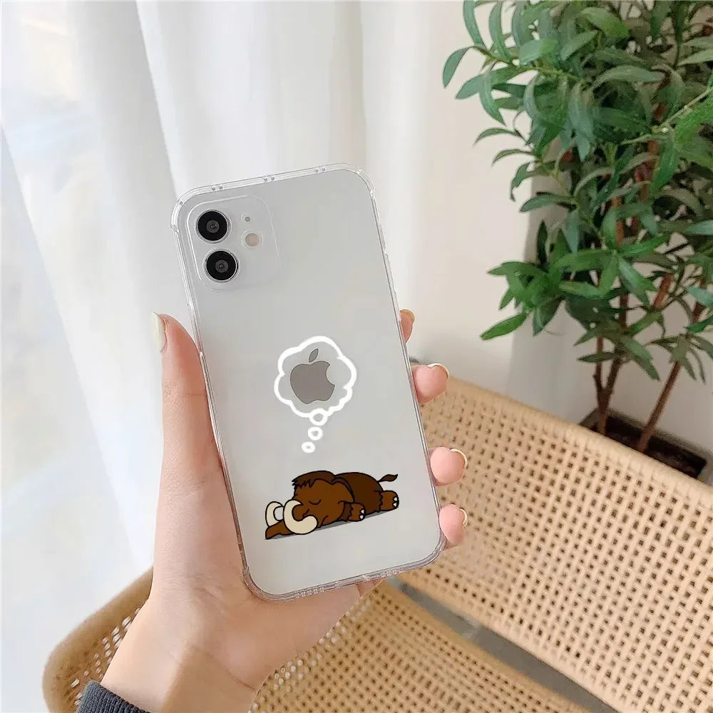 Funny Animal Couple Phone Case for iPhone 17 16 11 12 14 13 15 Pro Max Mini SE4 7 8 Plus 17E Clear Cover Cute Panda Sloth Funda