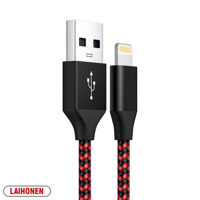 1m 2m 3m Fast Charging USB Cable for iPhone 11 12 13 14 Pro XS Max XR X 6S 7 8 Plus SE Nylon Braided Wire USB Charger Data Cable