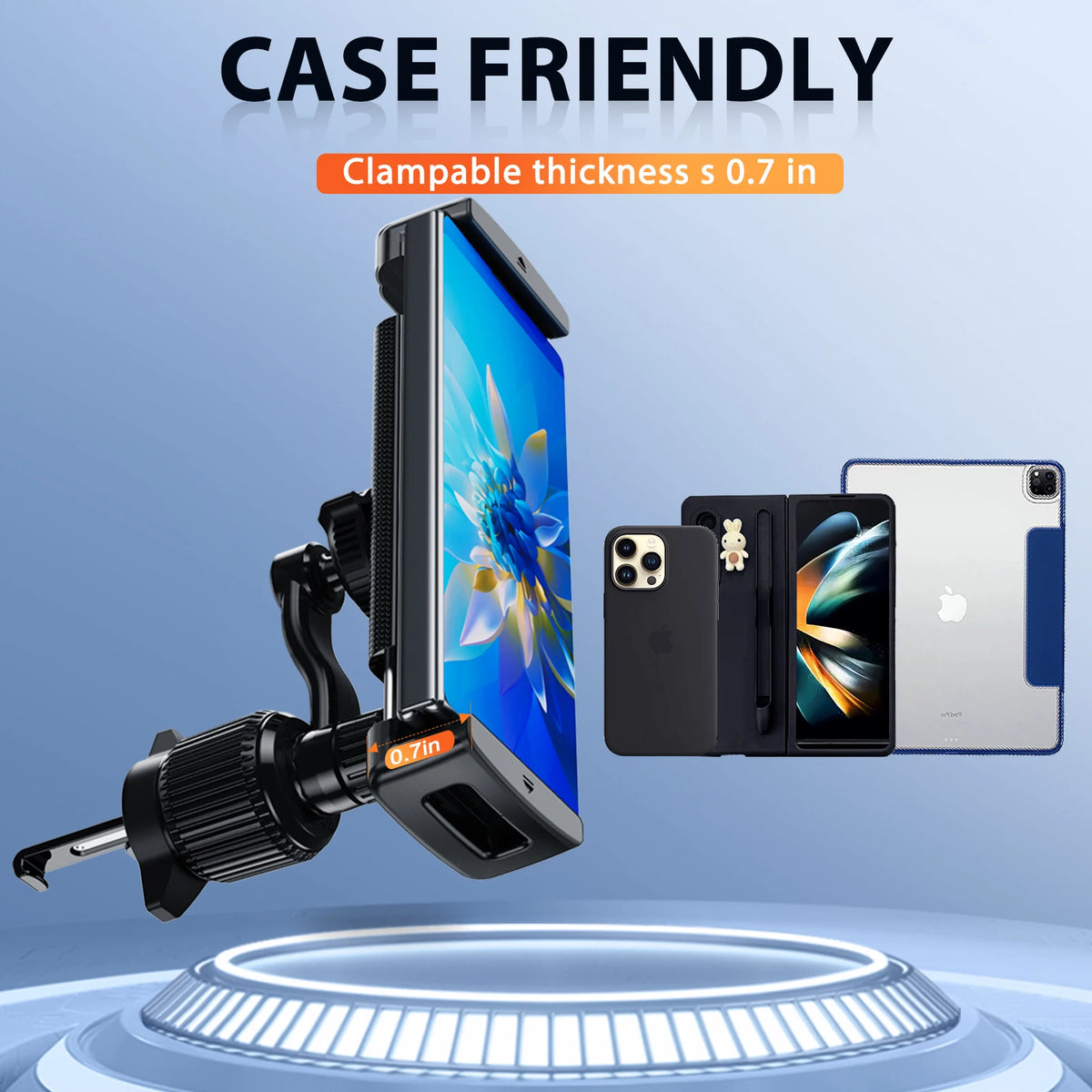 Eary for Z Fold 7 6 5 Car Phone Holder Mount Air Vent Car Bracket Stand with 360° Rotate for 4.7-12.9' Devices Vehicle Accessori