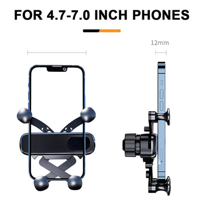 SEAMETAL Gravity Car Phone Holder Air Vent Telescopic Car Phone Mount 360-Degree Air Outlet Smartphone Support for 4.7-7 inch