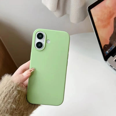 Liquid Silicone Mobile Phone Case for Apple iphone 16 15 14 13 12 11 Pro 13 mini X XR Xs Max Matte Shockproof Cover Cases