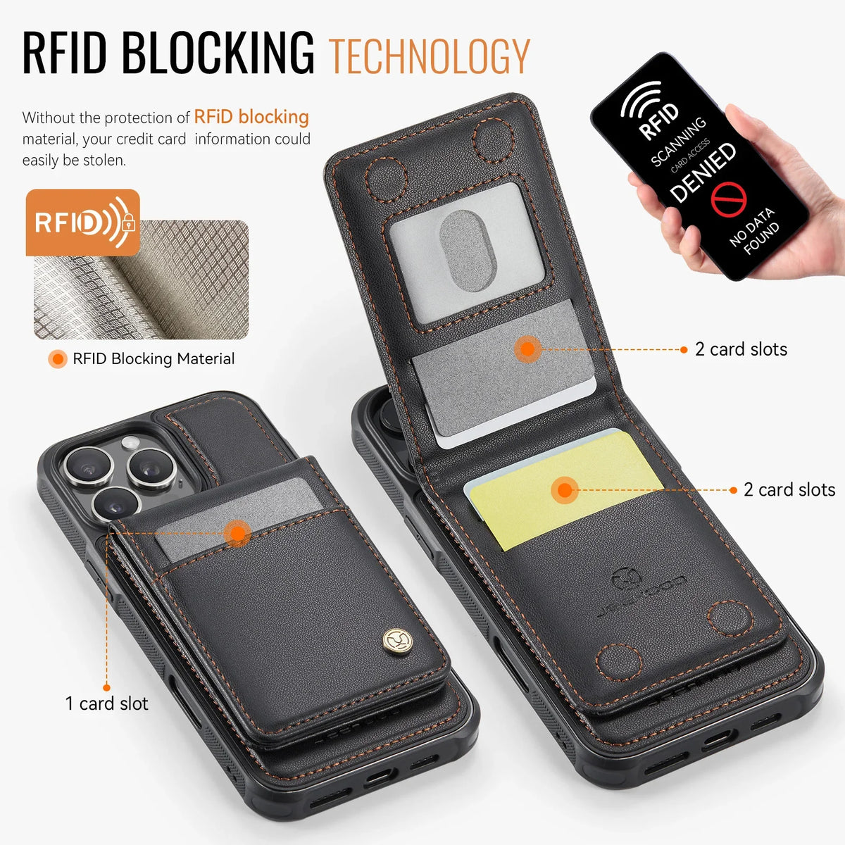 Magnetic 2 in 1 Detachable for iPhone 16/15/14 Pro Max 16 Plus Wallet Case with Card Holder,Magnetic Flip Kickstand Credit Slots