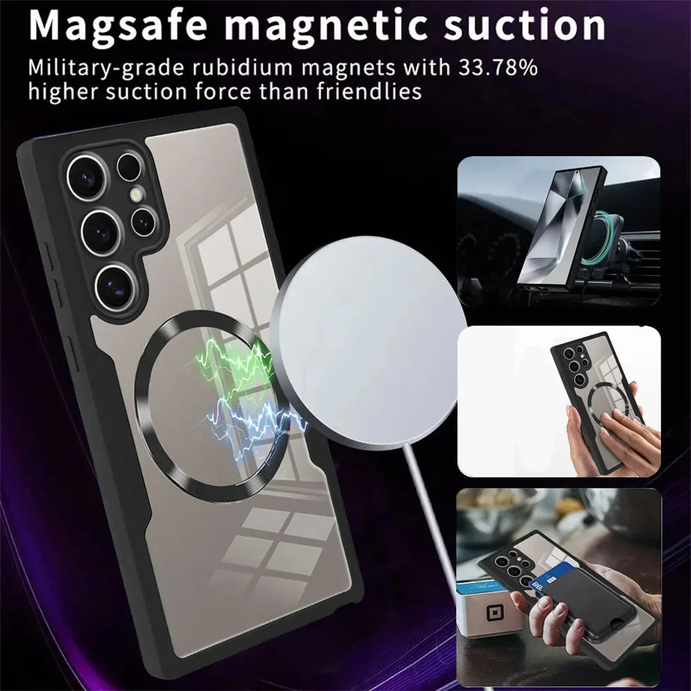 360° Full Shockproof Case for Samsung Galaxy S26 S25 S24 S23 S22  Ultra Plus FE Wireless Charging Transparent Cover