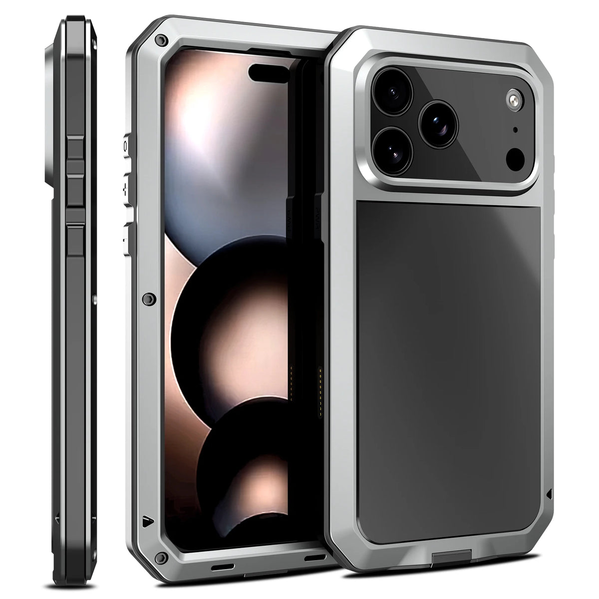 Luxury Heavy Duty Case For iPhone 18 17 16 Pro Max Plus Metal Heavy Duty 360 Full Body Shockproof Armour Protective Cover Fundas