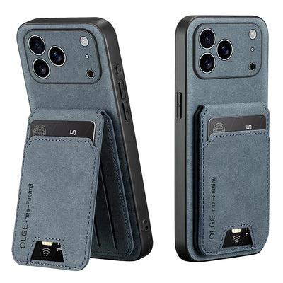 Two-Piece Set（Phone case and card holder）Luxury Synthetic Leather Card Holder Phone Case，Applicable iPhone 17 16 E 15 13 14 Pro