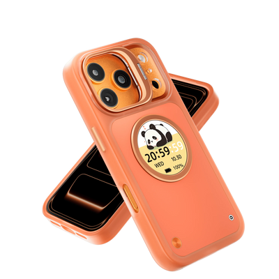 Multifunctional Smart Display Window Phone Case Compatible With IPhone17/17 Pro/17 Pro Max, Carbon Fiber Texture Shockproof Cover With Rear Camera Preview, Message Notification, Music Control & Custom Dynamic Wallpaper Dial