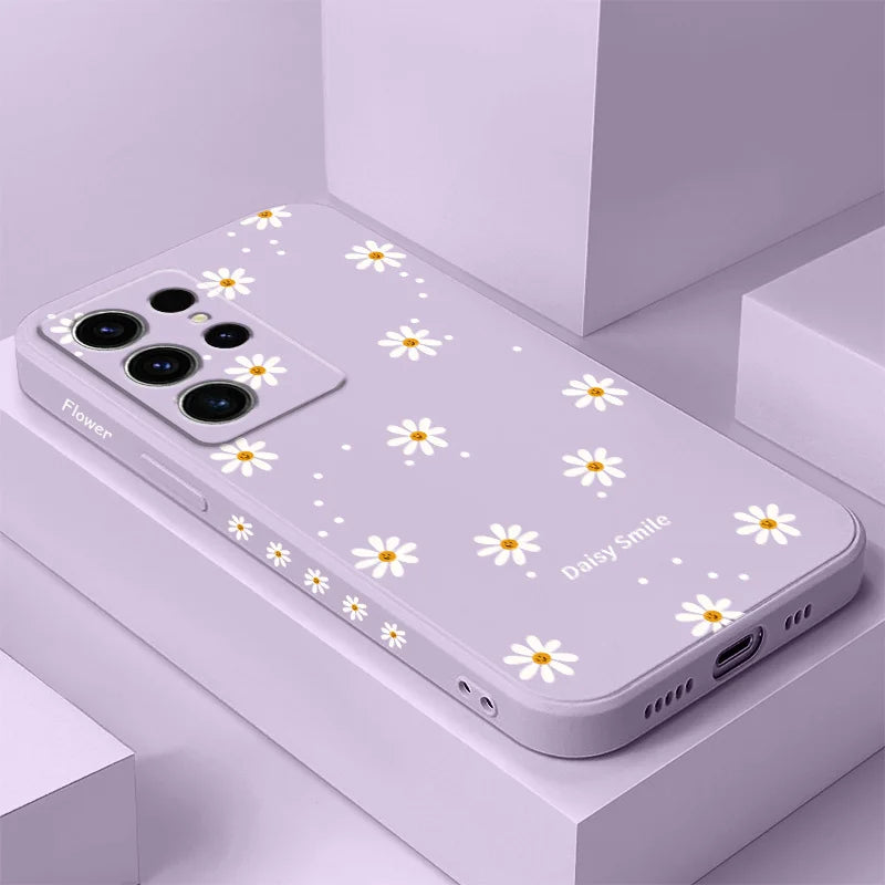 Smiling Daisy Phone Case For Samsung Galaxy S26 Plus Ultra Silicone Cover