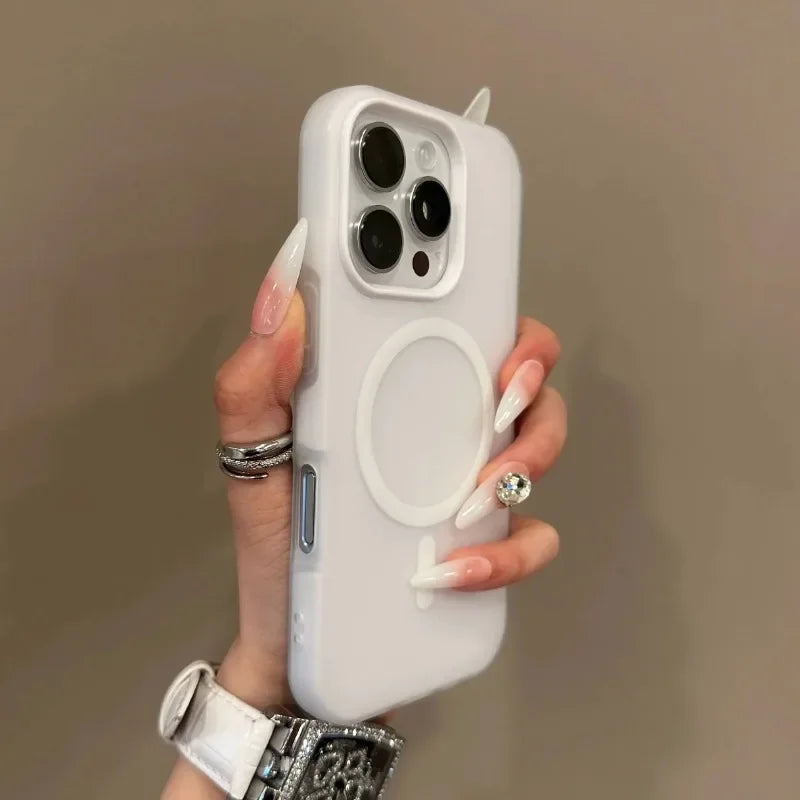 Luxury Candy Color 2 IN 1 For Magsafe Case for iPhone 16 15 14 13 12 17 18 Pro Max Magnetic Wireless Charge Clear Matte Cover