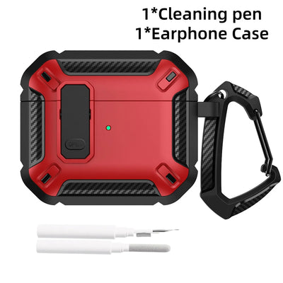 Cases For AirPods 5（2026)with Lock Clip Rugged Armor Shockproof Case For AirPods Pro 3 Protect Hard Shell For AirPods 4/5 Cases