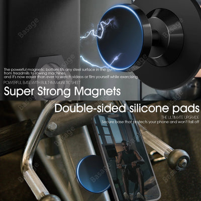 Gym Mate Magnetic Phone Mount &Double-sided Magnetic Suction Phone Holder for MagSafe. Shoot Hands-Free Videos While Working Out