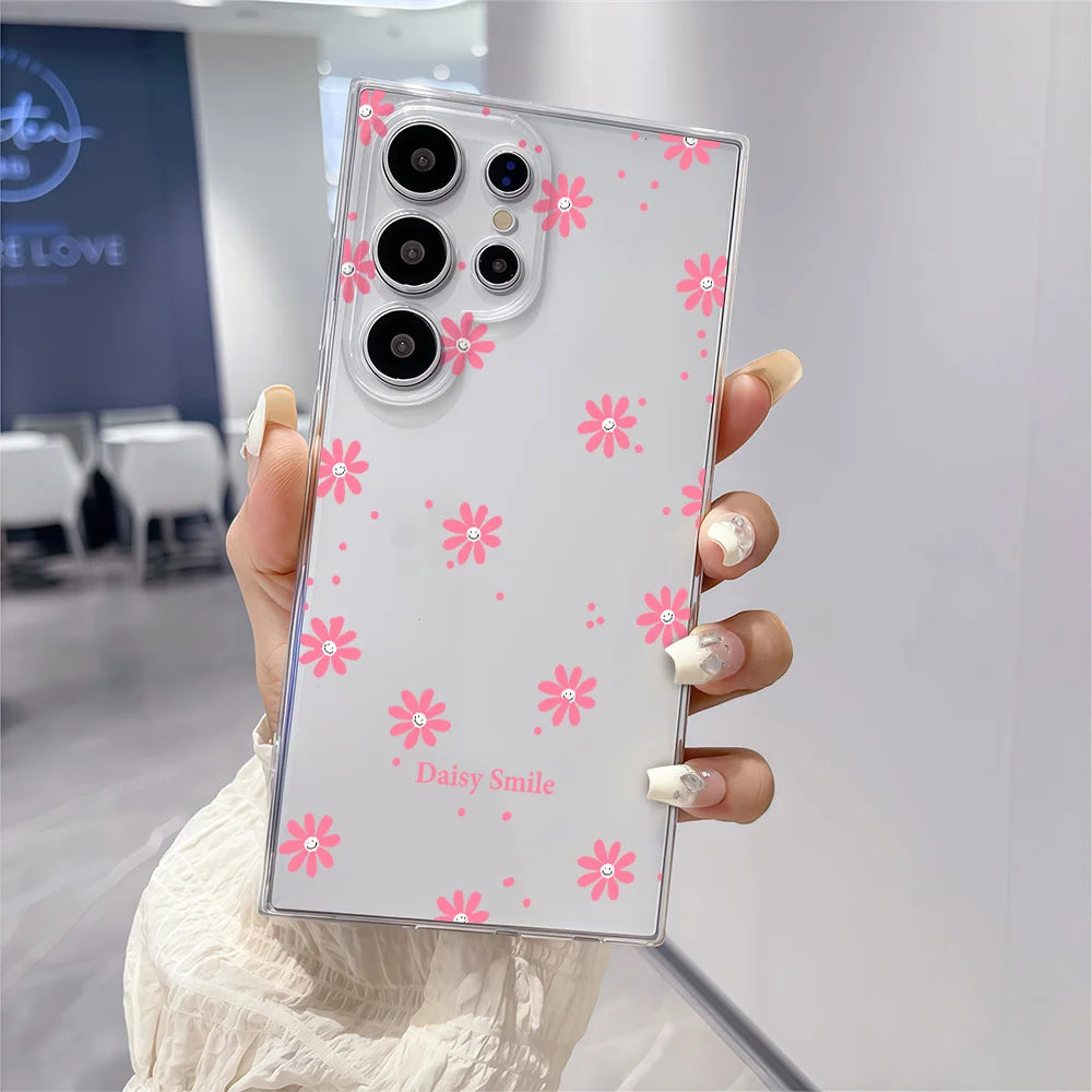 Daisy Smile Print Soft TPU Case for Samsung Galaxy S26 S25 S24 S23 S22 S21 S20 Note 20 Ultra 9 8 10 S8 S9 S10 Plus Clear Cover
