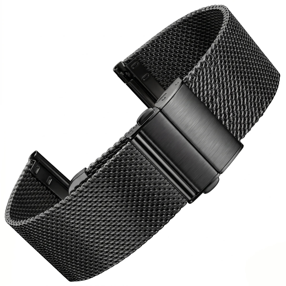 Premium Stainless Steel Mesh Watch Band 16-22mm Deployment Folding Clasp Universal Metal Bracelet Men Women Accessories