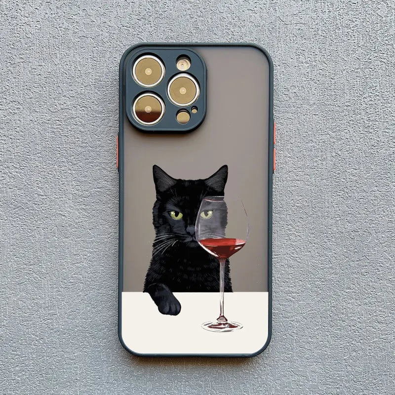 Funny Cat Daily Life Phone Case For iPhone 16 17 Pro Max Cases 11 12 14 Pro Max Mini 13 15 Plus XR Shockproof Back Covers