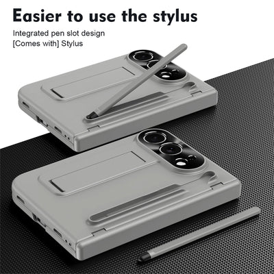 For iPhone Duo iPhone 18 Fold Bracket Phone Case With S Pen Hinge Protection Flim Glass Screen Shockproof Back Full Cover