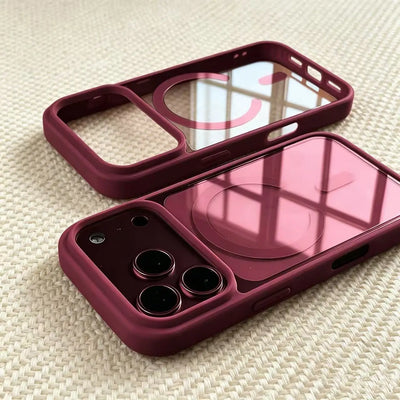 Fashion for Magsafe Wireless Charge Phone Case for IPhone 17 Air 16 15 14 Plus 13 12 Pro Max Transparent Acrylic Back Cover