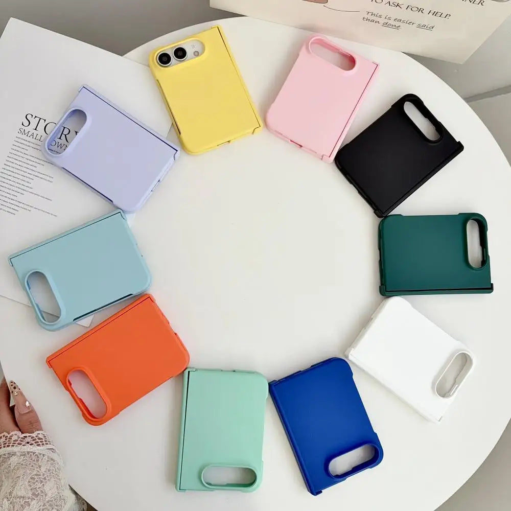 Solid Color Skin Feel Hinge Protection Case For iPhone Duo 18Ultra 18 Fold Shockproof Folding Phone Cover