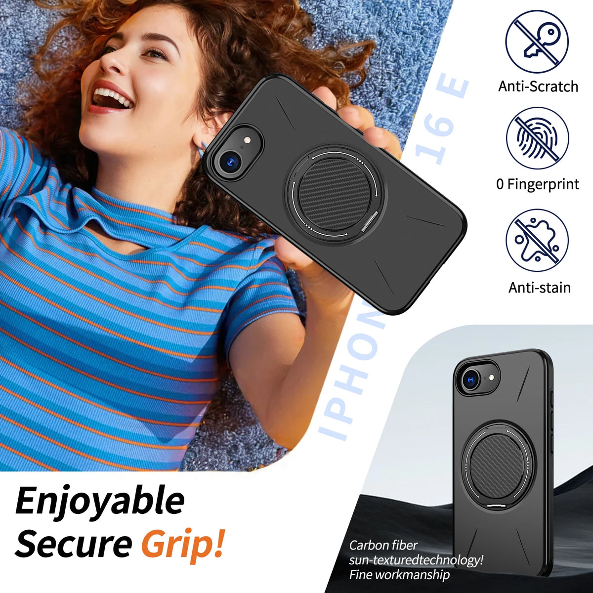 Phone Case For iPhone 17E 16E 360° Rotating Magnetic Stand Holder For Magsafe Deluxe Shockproof Bracket Covers Armor Fundas