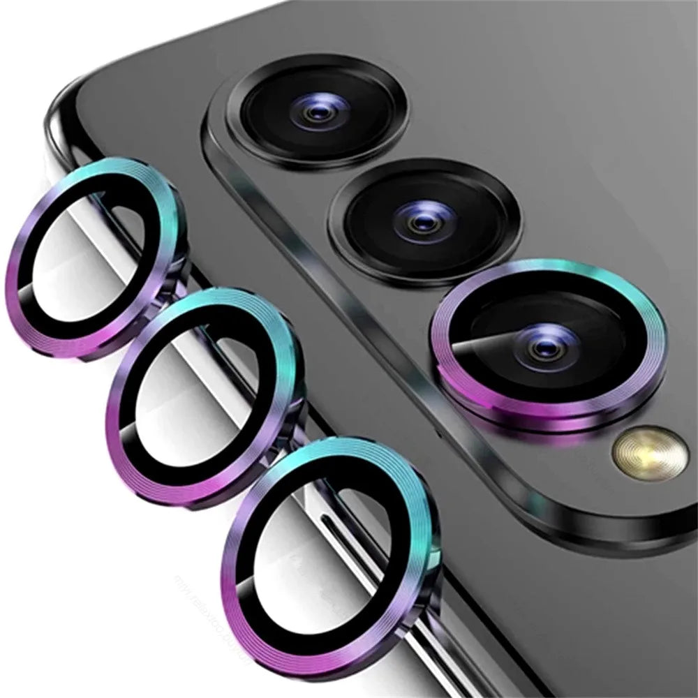 For Samsung Galaxy Z Fold 6 5 4 5G Metal Camera Lens Ring Cover On Sumsung Z Fold5 Zfold4 Lens Tempered Glass Protective Film