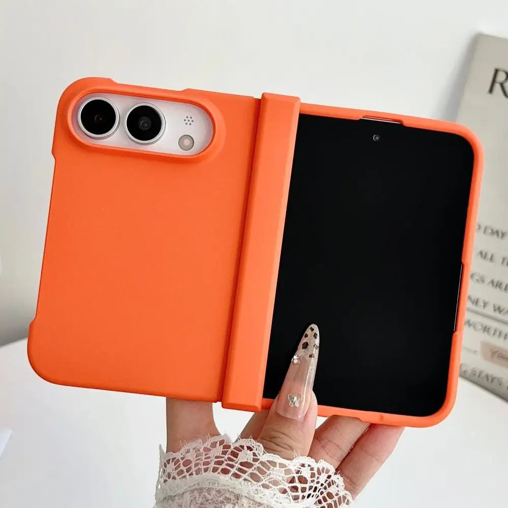 Solid Color Skin Feel Hinge Protection Case For iPhone Duo 18Ultra 18 Fold Shockproof Folding Phone Cover