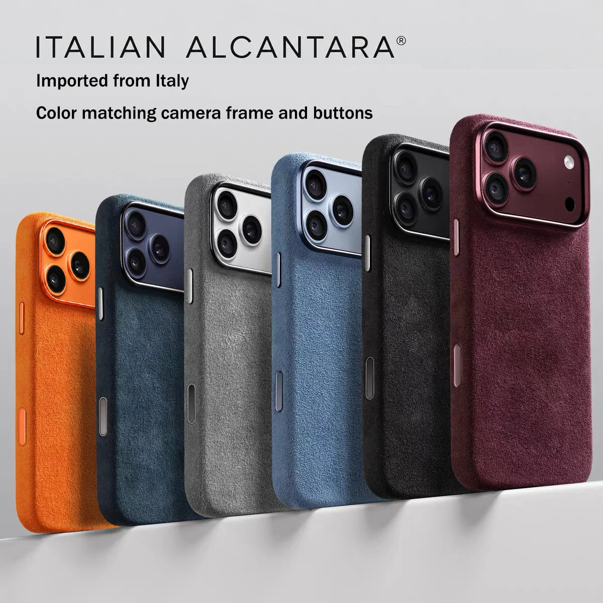 Real Italian Imported for Alcantara Magnetic Case for iPhone 18 17 Pro Max 18Pro With MagSafe Case Smart Button Protective Cover
