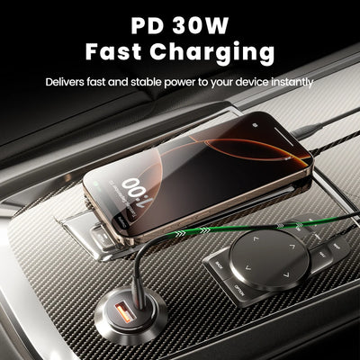 Toocki 30W Car Charger Fast Charing USB Type C PD QC3.0 For iPhone Smausng Xiaomi Huawei Honor Realme USB C Car Phone Charger