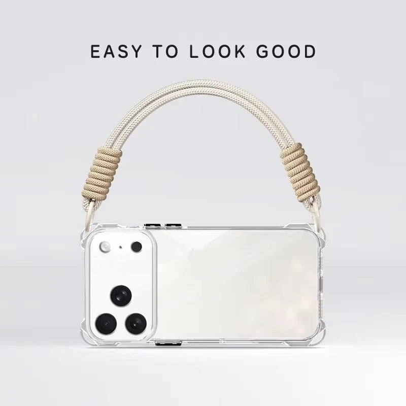 Crossbody Phone Case with Lanyard For iPhone 17Air 16 Pro Max 15 14 18 Pro Max  чехол на айфо Necklace Strap Cord Soft Cover