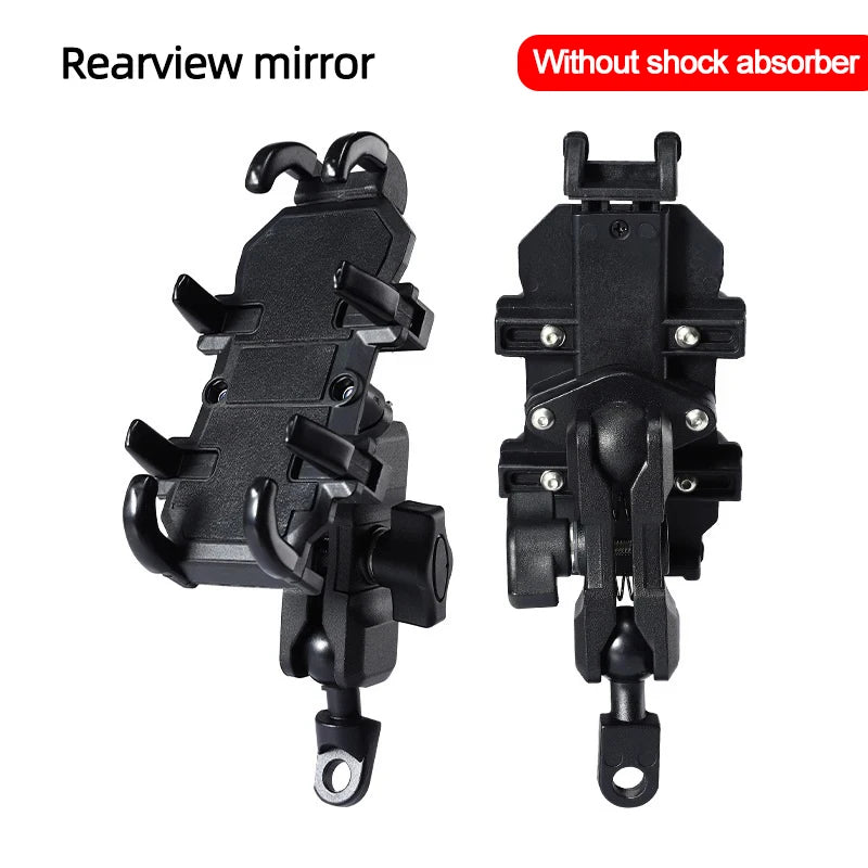 Motorcycle Bicycle Phone Holder Aluminum Handlebar Shock Absorption Cycling GPS Bracket for iPhone 16 Samsung Xiaomi Bike Mount