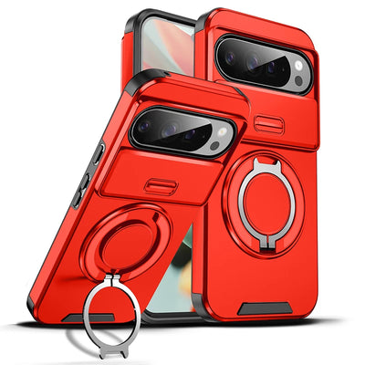 Armor Magnetic Ring Bracket Case For Google Pixel 11 10 9 Pro XL 10Pro For Pixel 9A 8A 7 Pixel 10 11 Pro Slide Lens Protect Case