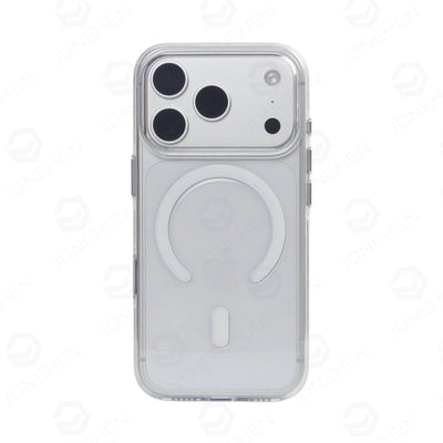 Plum Color Crystal Transparent Magnetic Case For iPhone 16 17 18 Pro Max Shockproof Smooth Clear Camera Button Cover For Magsafe