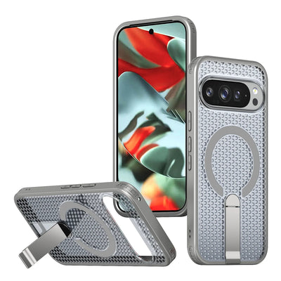 Magnetic Bracket Cooling Shockproof Phone Case For Google Pixel 11 10 9 Pro XL 10A 9A Mesh Ventilation Wireless Charging Cover