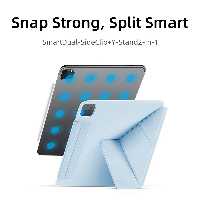 Case for iPad Mini 6/7 & Air 13-inch! Magnetic Closure Double-Sided Folio, Y-Fold Multi-Angle, Auto Wake/Sleep Smart Cover