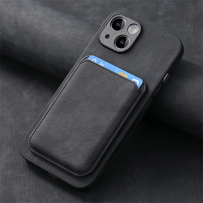 2 in 1 Detachable Magnetic Card Slot Phone Case For iPhone 16 15 14 13 12 11 Pro Max Plus Mini 16E Luxury Leather Wallet Cover