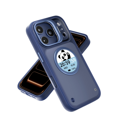 Multifunctional Smart Display Window Phone Case Compatible With IPhone17/17 Pro/17 Pro Max, Carbon Fiber Texture Shockproof Cover With Rear Camera Preview, Message Notification, Music Control & Custom Dynamic Wallpaper Dial