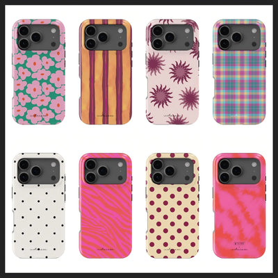 Y2K Aesthetic Pink Floral Sunburst Phone Case for iPhone 17 17e 16e 16 15 14 13 12 11 Air Pro Max Plus Double-layer Back Cover