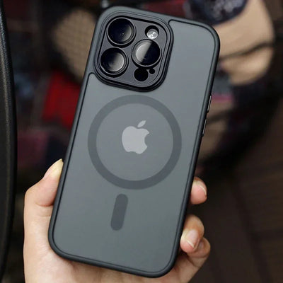 Magnetic Luxury Matte Translucent Armor Shockproof Case For iPhone 16 15 14 13 12 17 18Pro Max For Magsafe Wireless Charge Cover