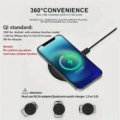 15W Fast Wireless Charger Pad For iPhone 17 16 15 14 13 Pro Max For Samsung Galaxy S25 Xiaomi Wireless Charging Station Chargers