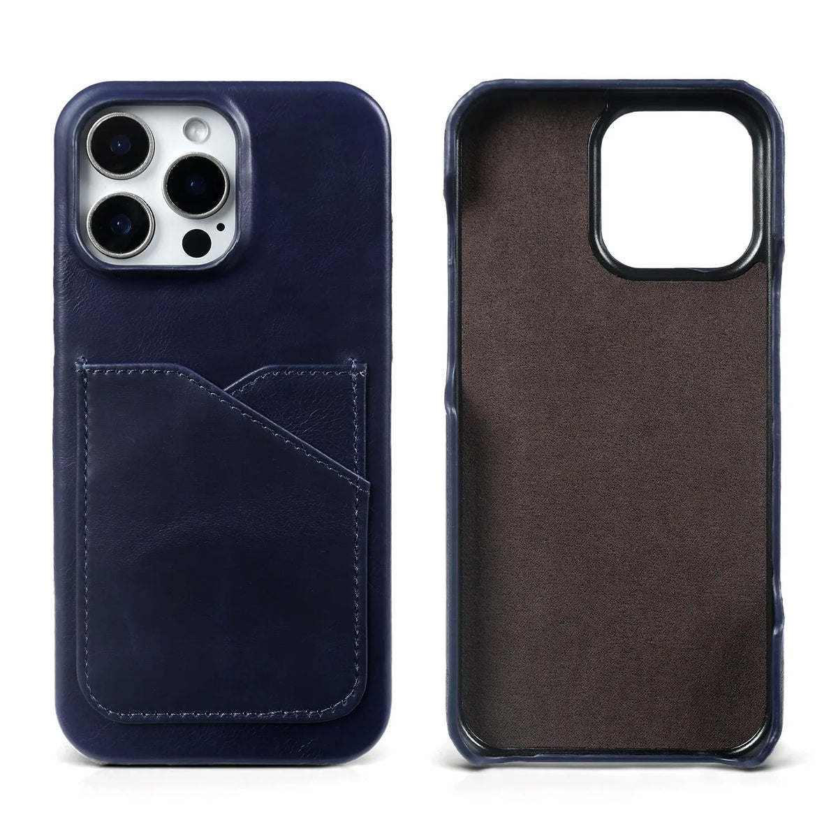 Premium Card Slot Genuine Leather Case for Iphone 18 Pro Max Cases 15 17pro 16pro 12 11 Aesthetic Vintage Phone Back Cover Coque